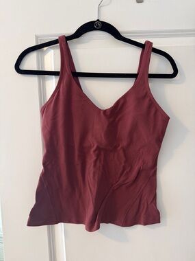 lululemon athletica Maroon V-Neck w/ Built In Bra Tank Top